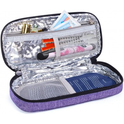 Diabetic Supplies Insulin Travel Case for Blood Sugar Test Strips, Medication, Glucose Meter, Pills, Syringes, Needles, Lancets