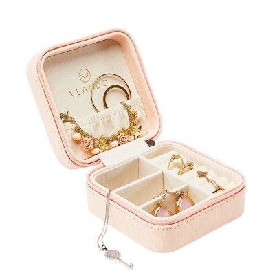 Small Faux Leather Travel Jewelry Box Organizer for Necklaces Bracelets Earrings Christmas