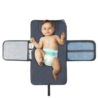 Foldable Travel Portable Baby Nappy Changing Mat with Head Cushion Pockets Pillow for for Toddlers Infants and Newborns