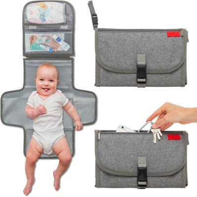 Travel Kit Portable Baby Diaper Nappy Changing Pad with Head Cushion Pockets Pillow for for Toddlers Infants and Newborns