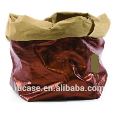 Eco-friendly Reusable Custom Washable Kraft Paper Bag for Storage